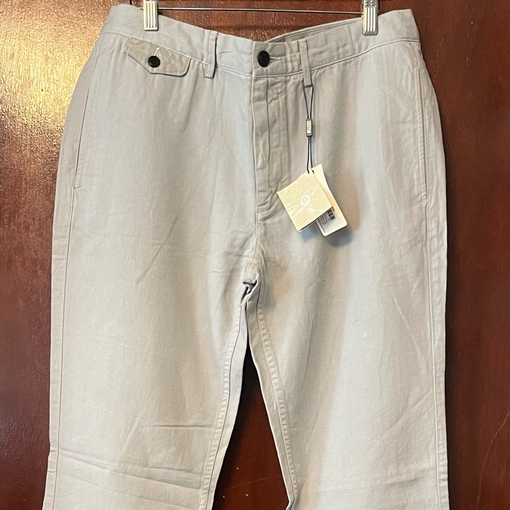 Men’s Onassis Cotton Linen Twill Blue Gray Pants